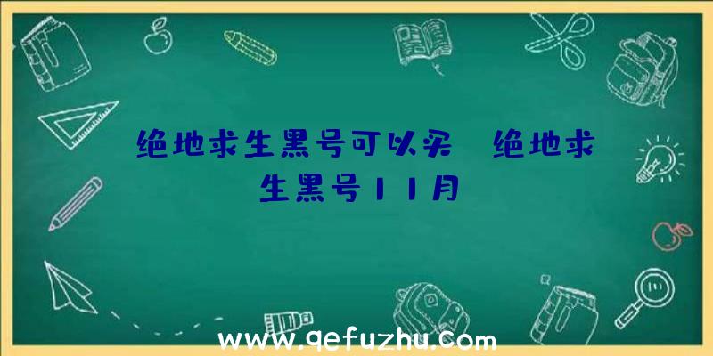 「绝地求生黑号可以买」|绝地求生黑号11月